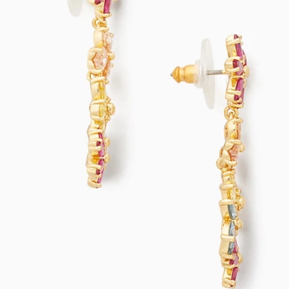 $99 Kate Spade First Bloom Gold Linear Earrings - Picture 5 of 7